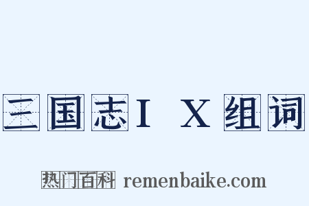 三国志IX组词是什么意思的图片